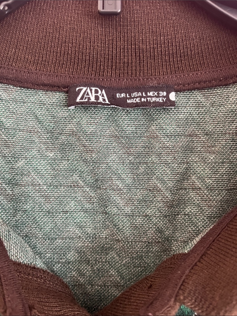 Zara 2pcs Set Green Patterned Wide-Leg Pants &PoloTop - Women's Stylish Trousers - Picture 3 of 16